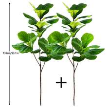 76-105-135厘米（53.1英寸）仿真琴叶榕植物，适用于户外庭院花园阳台室内家居办公室装饰