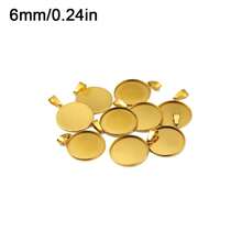 5pcs 18K Gold-Plated Round Disc Welding Bails, DIY Jewelry Necklace Pendant Making Accessories, Fit For Gemstone Setting