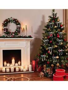 10pcs/5pcs-Faux Pearl Bowknot Decoration, Beaded Chain Party Supplies Flower Shop Bouquet Rose Arrangement Accessory, Holiday Parties And Floral DIY Packaging Decoration,Pearl Bow Cake Toppers, Bow Decorations, Flower Wrapping Beads, And Floral Supplies For Cake Decoration. Romantic Cake Decoration Set Suitable For Birthdays, Anniversaries, Weddings, Autumn Decoration - Multicolor - View 5