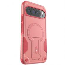 Pink For Pixel 9/Pixel 9 Pro/9 Pro XL/Pixel 10/Pixel 10 Pro/10 Pro XL Shockproof Heavy Duty Magnetic Holder Case Hybrid Slim Dual Layer Stand Protective Kickstand Phone Cover With Universal Adjustable Phone Strap/Lanyard/Chain & Back Sticker - 粉色 - 查看 7