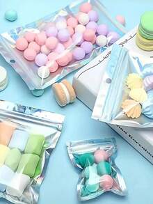 100pcs/50pcs/20pcs Holographic Resealable Packaging Bags, Laser Rainbow Gift Bags, Available In Multiple Sizes, Holographic Bags, Reusable Resealable Bags With Laser Rainbow Pattern Zipper, Laser Rainbow Pattern Resealable Bags, Suitable For Small Business Candy Bags And Front Window Sample Bags, Resealable Bags, Holiday Gift Candy Bags, Jewelry Bags, Christmas - Multicolor - View 7