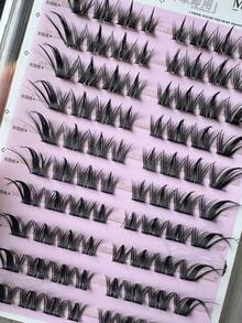 80 片自然外观无胶假睫毛，狗和狐狸系列，加长和丰盈，瞬间放大眼睛，无缝延长自然睫毛，适合日常化妆和各种化妆需求，为眼妆增添精致和魅力 - C - 查看 8