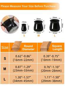 4/8/16/24pcs Black Chair Leg Floor Protectors, Suitable For Hardwood Floors, Silicone Chair Covers And Furniture Sliders, Felt Wrapped Bottom, Furniture Leg Caps, Noise-Reducing Anti-Slip Floor Protector Socks For Home, Living Room, Bedroom, Office, Cafe, School And More Indoor Scenarios - Black - View 8
