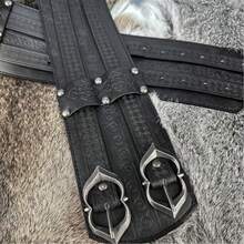 A Medieval Viking Retro Men's And Women's Fashion Wide Belt Waist Belt Halloween Decoration Role Play - A - Xem 9