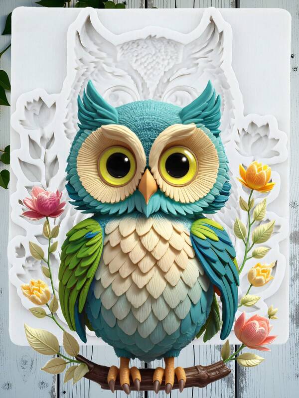 قوالب سيليكون على شكل البومة لتزيين الكيك والكب كيك والحلوى والطين البوليمري والجم بيست