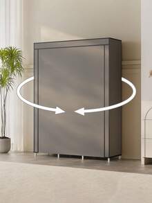 1pc Non-Woven Fabric Wardrobe Organizer, Dust-Proof Clothes Rack, Foldable Closet Hanger, Multi-Functional Bedroom Wardrobe Cabinet, Easy Assembly