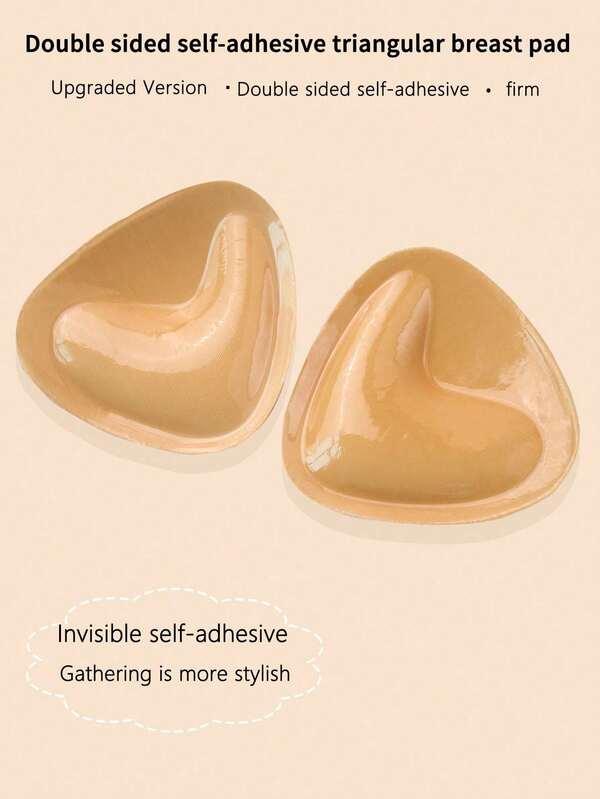 Almohadilla gruesa autoadhesiva de doble cara con pliegues en forma de V grande, almohadilla invisible para traje de baño sin costuras