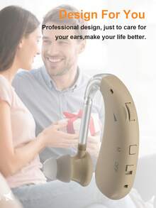 Sistema de audífono con auricular de gran capacidad: una forma ultraligera y cómoda de usar, muy adecuada para que los ancianos y adultos la utilicen en eventos sociales. - Caqui - Ver 1