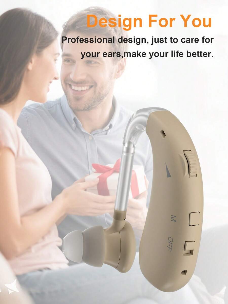 Sistema de audífono con auricular de gran capacidad: una forma ultraligera y cómoda de usar, muy adecuada para que los ancianos y adultos la utilicen en eventos sociales. - Caqui - Ver 1