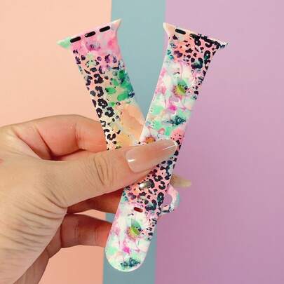 1pc Fashion Leopard Print Silicone Watch Band, Compatible With Apple Watch Bands In Sizes 38mm, 40mm, 41mm, 42mm, 44mm, 45mm, 49mm (S10 42mm) And (S10 46mm). Fashionable And Soft Silicone Sports Watch Strap, Compatible With Apple Watch Series Ultra 2, S10 SE, 9, 8, 7 SE, 6, 5, 4, 3, 2, 1. Suitable For Men And Women Fashion Watch Accessories, Smartwatch Bands/Straps, Unique Personalized And Diverse Styles.