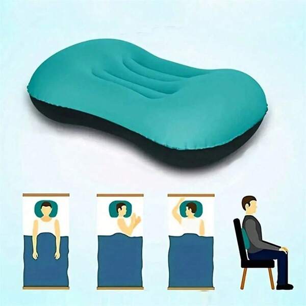 1 pièce Oreiller gonflable multifonctionnel portable, pliable pour le voyage et le camping en extérieur, convient pour la maison, les voyages, le travail, le camping