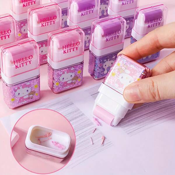  1/2/4pcs Sanrio Creative Cartoon Roller Eraser Cartoon Cute Rubber Eraser