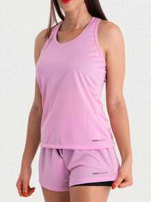 Women's 2-In-1 Dryfit Gym Shorts Kit: 3 Double Shorts For Training, Hiking And Other Sports - 淡紫色+粉紅+海軍藍 - 查看 3