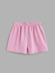 2 pcs set de nuevos Shorts Rayados Simples Diarios para Mujer - Verde y Rosa - Ver 5