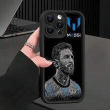 Great Football Player M-MESSI Phone Case Compatible With  17 16e 16 15 14 13 12 11 Mini Pro Max Air X XR XSMAX 8 7 Plus Shockproof Soft TPU Back Cover, Daily Use Case, Durable Material,  User, Fan Gift  17 Case Cover For  17 Pro Max - 混合顏色 - 查看 2