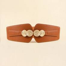 1pc Women's Elastic Waist Belt, Stretchy PU Leather Waist Band Decoration For Dresses, Versatile & Fashionable