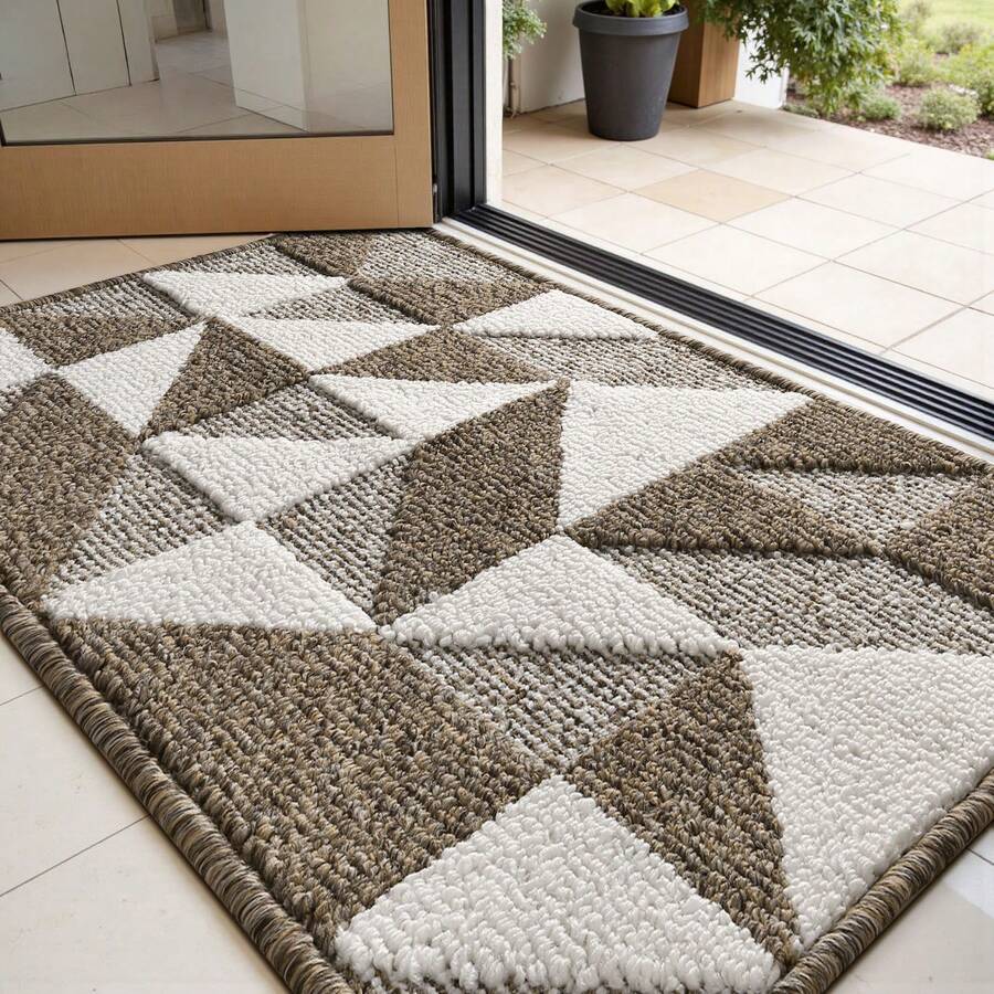 Sour Lemon Waterproof All-Season Doormat, Low Profile Indoor Outdoor Door Mats, Easy Clean Patio Mat, Dirt Trapping Outdoor Welcome Mats, Non-Slip Outdoor Indoor Entrance - Patio, Porch, Stain And Fade Resistant - 棕色 - 查看 1