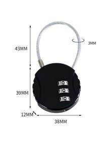 1pc Combination Combination Padlock, Small Combination Padlock, Keyless Resettable Padlock, 3-Digit Combination Security Padlock, For Cabinets And Luggage, With 4 Dials - Multicolor - View 6