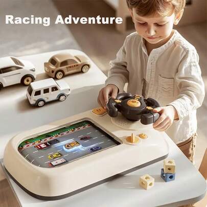 LIPETY Racing Steering Wheel Puzzle Toy - Driving Simulation Arcade+Drift Adventure | Hand Eye Coordination Enlightenment Parent Child Interactive Desktop Game, 3-Year-Old+Boys And Girls Steering Wheel Toy