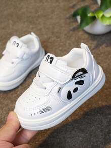 Children's Casual Shoes Baby Soft-Soled Hook And Loop Sneakers 2025 Spring And Autumn Girls' Shoes Panda Low-Cut Baby Toddler Shoes Children's White Shoes. - White - View 2