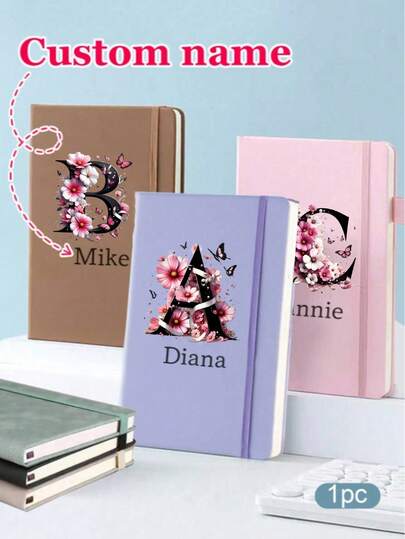 1pc Personalized Diary Notebook, Customizable Name Notebook, Custom Diary, Work Notebook, Small Notebook, Diary, Writing Journal, Blank Notebook, Diary, Dotted Notebook - Christmas Gift