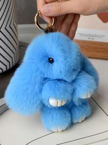 可爱兔子钥匙扣，柔软毛绒材质，白色、粉色、黑色和红色兔子，小巧精致，非常适合装饰背包、手提包和钥匙，生日礼物、节日礼物、毛绒玩具 - 彩色 - 查看 18