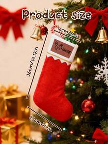 Personalized Red Christmas Stockings, Custom Name Christmas Stocking Decoration, Holiday Decor, Christmas Tree Decor, Customizable, Room Decor, Christmas, Christmas Gifts, Merry Christmas, Festive Stockings For Stairs Fireplace, Men, Women, Friends, Mam, Dad - Style B - View 2