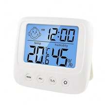 1 pièce Nouveau thermomètre-hygromètre numérique LCD, indicateur d'humidité pour chambre de bébé, station météo électronique d'intérieur avec rétroéclairage pour la maison
