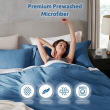 Soft Prewashed California King Duvet Cover Set, 3 Piece, Zipper Closure, 104x98 Inches Duvet Cover And 2 Pillow Shams - No Comforter,  In 2025 - Blue Heaven (No Comforter) - View 5