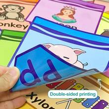 26PC26 Alphabet English Picture Book Hanging Flag Early Education School Corridor Hanging Small Colorful Flag Classroom Wall Letter Decoration Party Decoration (Some May Have Random Flaws)