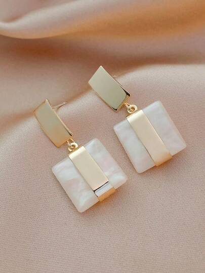 Andkiss Geometric Drop Earrings For Women, Modern Minimalist Statement Jewelry, Lightweight And Stylish Accessory Perfect For Everyday Wear, Parties, And Special Occasions