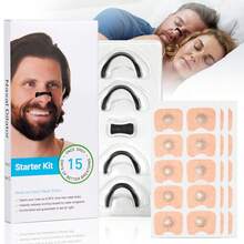 Kit de 60 Tiras Nasales Magnéticas (Negro) - 30 Pares de Dilatador Nasal, Aumenta Oxígeno, Reduce Ronquidos, Mejora Sueño, Resistente al Sudor y Adecuado para Piel - Negro 30 Pares - Ver 1