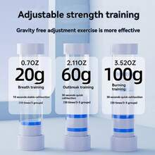 1 peça de treinador abdominal, haltere ajustável de 5 níveis de resistência à respiração, dispositivo portátil de auxílio à aptidão física para treinamento abrangente em casa, exercícios abdominais, oblíquos, músculos do assoalho pélvico e capacidade pulmonar, melhora a respiração abdominal e a resistência ao exercício