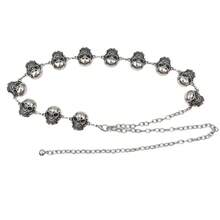 Fashionable Gothic Skull Halloween Silver-Plated Waist Chain, Suitable For Witch Costume Parties, Occult-Themed Gatherings & Mystical Spooky Styling