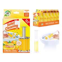 56 Count Fresh Flower Gel Stamp Toilet Cleaner, Air Freshener, Fresh Bathroom Toilet Cleaning Gel Stamp, Helps Keep Toilet Clean, Prevents Scale And Toilet Ring, 6 Fragrance Options, Includes 1 Dispenser And 4 Gels - Lemon-56 Pcs - 查看 2