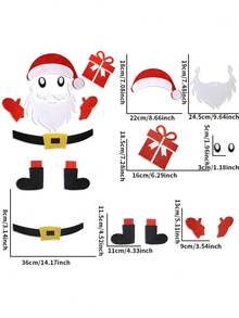 一套可爱的毛毡圣诞老人、雪人、驯鹿卡通门窗贴纸，可移除雪人贴花，生日、毕业、家居装饰、圣诞装饰、房间装饰、冬季圣诞装饰、圣诞家居礼物、圣诞装饰的最佳礼物