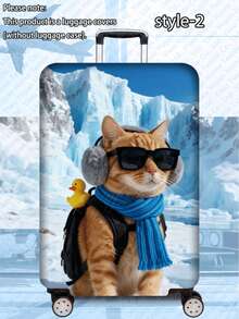 1个300克/平方米动物印花加厚行李箱，非常适合商务旅行、度假、旅行、托运行李和返校旅行。适用于20-28英寸的行李箱。行李箱罩，旅行箱罩，防尘罩，适合旅行度假。 - 彩色 - 查看 14