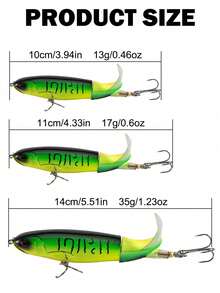 GOTURE 1pc Rotating Tail Fishing Bait, Blood Tank Hook Box Bait With Carbon Steel Material, Dragging Floating Hard Bait