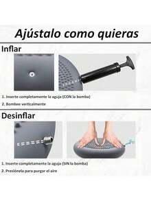 Cojín De Equilibrio De Estabilidad Al Aire Inflado, Core Balance Disc Trainer, Disco De Estabilidad Para Estado Físico Y La Estabilidad, Balancin Disc Para Ejercicio De Terapia Física Con Bomba - Gris - Ver 4