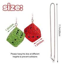 Bling Diamond Dice Car Mirror Decorative Accessories - Rearview Mirror Pendant-Style Crystal Decorative Pendant, A Dazzling Accessory, Suitable As A Gift For Women And Car Enthusiasts, Good Luck Dice Ornaments