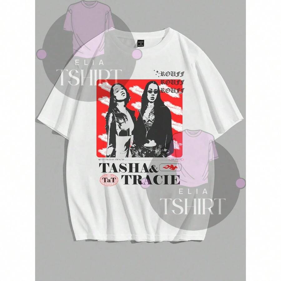 Streetwear T-Shirt Singers Tasha And Tracie Rouff Rap Trap Street Street Fashion Urban Culture Skaters Unisex Male Female 100% Cotton Premium Top Streetwear New Release Immediate Shipping Various Colors!! Plus Size - 白色 - 查看 1