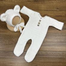 Rekwizyty do fotografii noworodkowej, strój do sesji zdjęciowej dla niemowląt, czapeczka z misiem, kombinezon dla niemowląt, akcesoria do zdjęć pamiątkowych