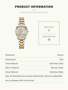 FION Women's Quartz Bracelet Watch Round Analog Watch For Ladies With Luxury Diamonds Dial Ladies' Casual Dress Watch