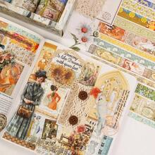 Vintage Washi Tape Set - 24 Rolls Arts Adhesive Tapes Assorted Retro Decorative Masking Tape Sets For Craft Scrapbook DIY Gift Wrapping 9-Monochrome Mood