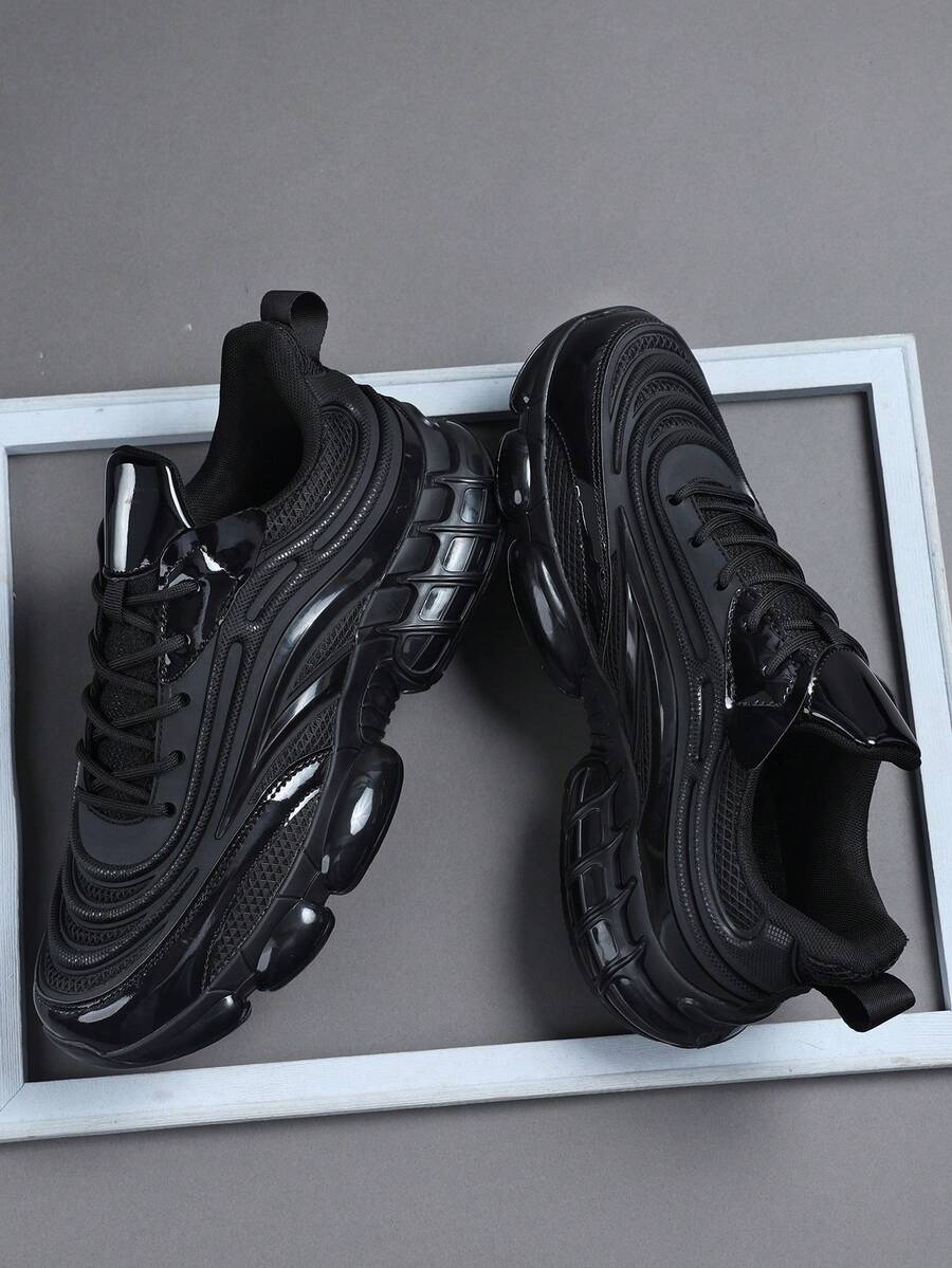 Men's Sneakers, Casual Running Shoes, Jogging Shoes, Men's Walking Shoes, Fashion Sports Shoes, Street Shoes, Low-Top Shoes - Black - View 1