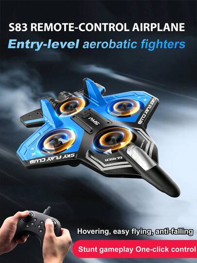 CASRRA Avião de Batalha com Controle Remoto S83 Mais Recente de 2025. Equipado com Sistema de Decolagem/Pouso com Um Toque, Função de Rolagem de 360° e Função de Voo Estacionário. Também é um Avião de Batalha/Planador Luminoso de Espuma EPP, um Brinquedo de Menino e um Brinquedo de Drone de Menina, Maravilhoso