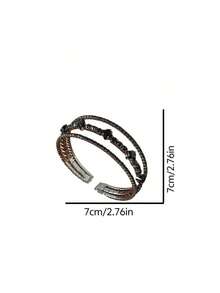 1pc Fashionable & Elegant Black Rhinestone Elastic Bracelet, Suitable For Women In Any Occasion - Black - View 6