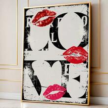 1 Stück rahmenloses modisches Liebeswandplakat, minimalistisches Typografie-Kuss-Poster, Y2K-ästhetische Raumdekoration, moderne Liebeszitatkunst, FunkyPosters, Schlafzimmerdekoration, Wanddrucke für Räume, Studentenwohnheim-Grundausstattung