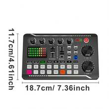 Podcast Equipment Bundle Audio Interface, DJ Mixer, BM-800 Condenser Microphone, Studio Equipment With Mic Arm, Streaming, Voice Over, Singing, PC - Black - View 2