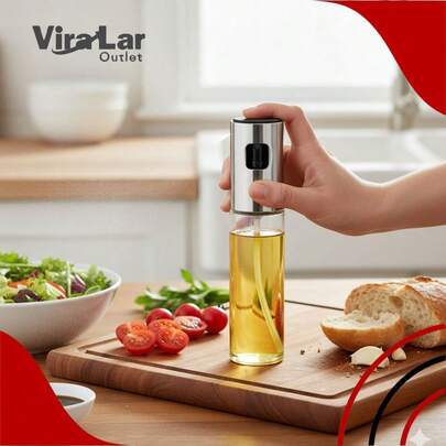 Kit 2 Borrifadores Culinários para Azeite, Vinagre Multiuso Prata ou Dourado100ml Promoção